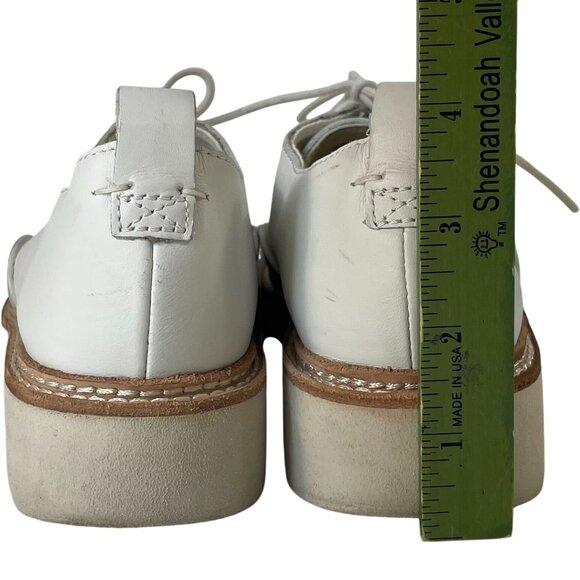 Clarks Trace Walk Casual Shoes Womens sz 6.5 Platform White Leather Preppy Boho - Picture 7 of 10